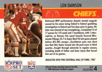 1990 Pro Set #4 Len Dawson Super Bowl MVP Collectibles