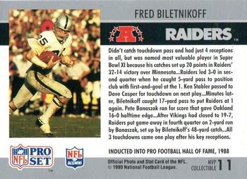 1990 Pro Set #11 Fred Biletnikoff Super Bowl MVP Collectibles