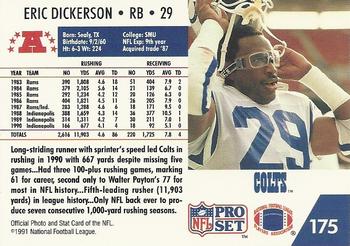 1991 Pro Set #175a Eric Dickerson