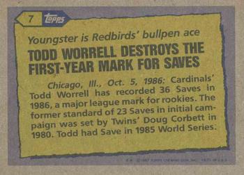 1987 Topps #7 Todd Worrell