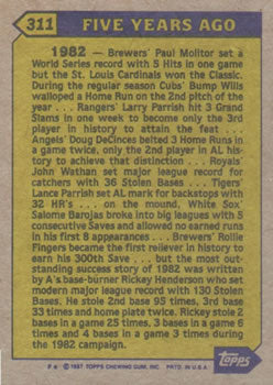 1987 Topps #311 Rickey Henderson