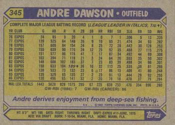 1987 Topps #345 Andre Dawson