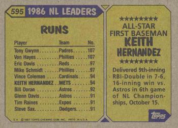 1987 Topps #595 Keith Hernandez