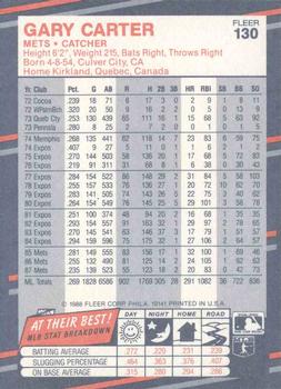1988 Fleer #130 Gary Carter