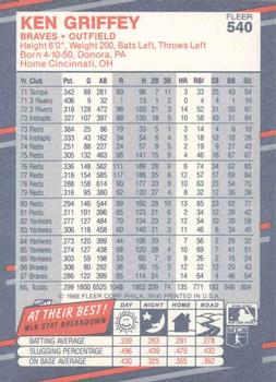 1988 Fleer #540 Ken Griffey