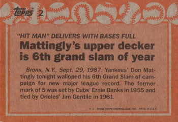 1988 Topps #2 Don Mattingly