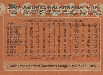 1988 Topps #25 Andres Galarraga