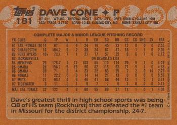 1988 Topps #181 Dave Cone
