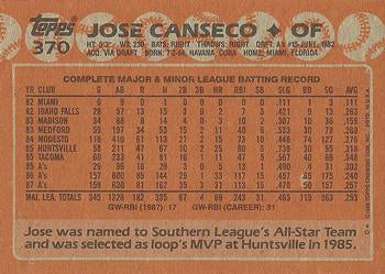 1988 Topps #370 Jose Canseco