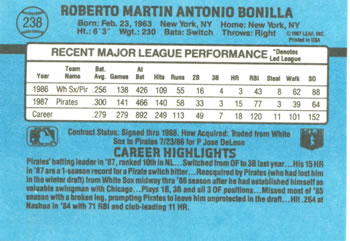 1988 Donruss #238 Bobby Bonilla