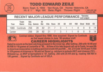 1990 Donruss #29 Todd Zeile