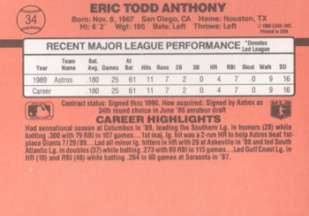 1990 Donruss #34 Eric Anthony
