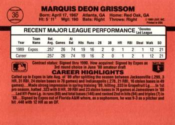1990 Donruss #36 Marquis Grissom