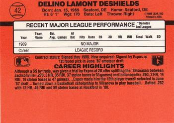 1990 Donruss #42 Delino DeShields