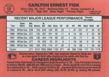 1990 Donruss #58 Carlton Fisk