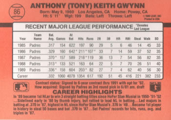 1990 Donruss #86 Tony Gwynn