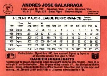 1990 Donruss #97 Andres Galarraga