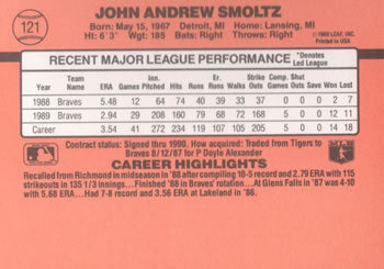 1990 Donruss #121 John Smoltz