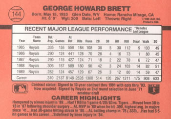 1990 Donruss #144 George Brett