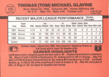 1990 Donruss #145 Tom Glavine