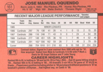 1990 Donruss #161 Jose Oquendo