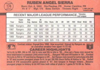 1990 Donruss #174 Ruben Sierra
