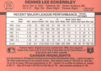 1990 Donruss #210 Dennis Eckersley