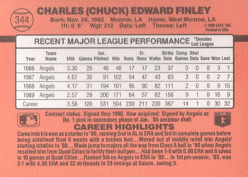 1990 Donruss #344 Chuck Finley