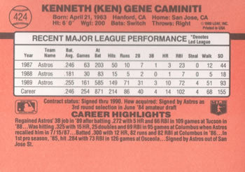 1990 Donruss #424 Ken Caminiti