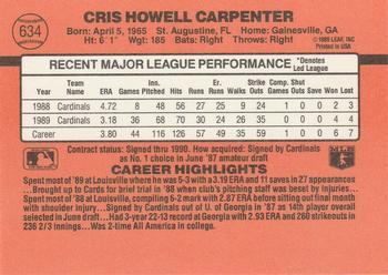 1990 Donruss #634 Cris Carpenter