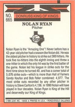 1990 Donruss #665 Nolan Ryan 5000K
