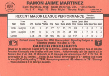 1990 Donruss #685 Ramon Martinez