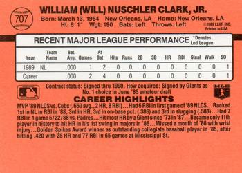 1990 Donruss #707 Will Clark