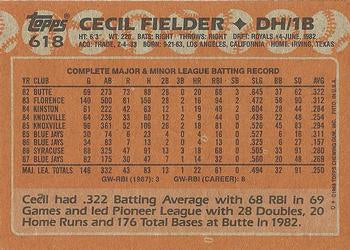 1988 Topps #618 Cecil Fielder