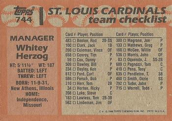 1988 Topps #744 Whitey Herzog