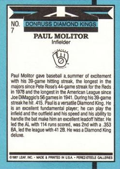 1988 Donruss #7 Paul Molitor