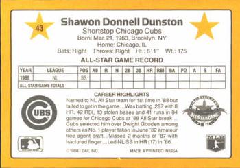 1989 Donruss All-Stars #43 Shawon Dunston