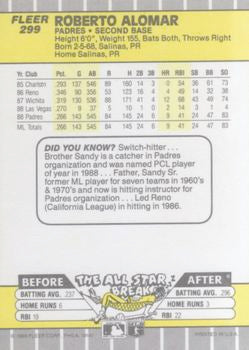 1989 Fleer #299 Roberto Alomar