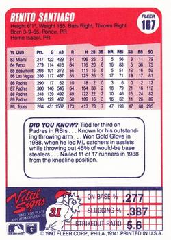 1990 Fleer #167 Benito Santiago