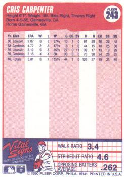 1990 Fleer #243 Cris Carpenter