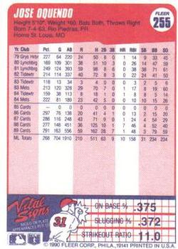 1990 Fleer #255 Jose Oquendo