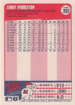 1990 Fleer #257 Terry Pendleton