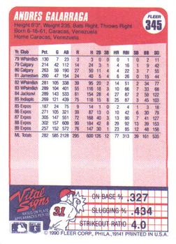 1990 Fleer #345 Andres Galarraga