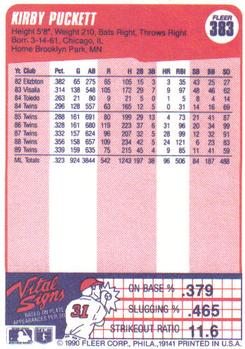 1990 Fleer #383 Kirby Puckett