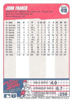 1990 Fleer #419 John Franco