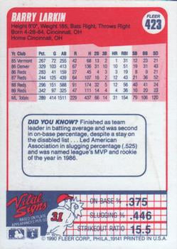 1990 Fleer #423 Barry Larkin