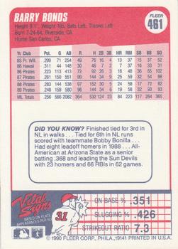 1990 Fleer #461 Barry Bonds