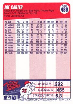 1990 Fleer #489 Joe Carter