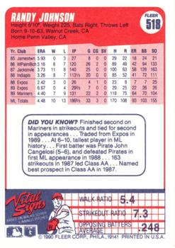 1990 Fleer #518 Randy Johnson