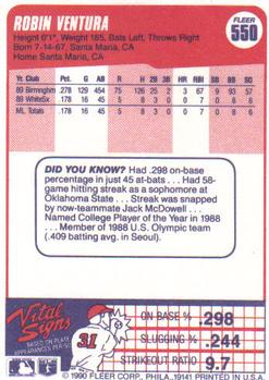 1990 Fleer #550 Robin Ventura